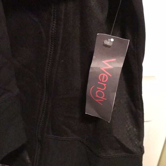 Black Stretch Biker Style Jacket - Picture 4 of 4